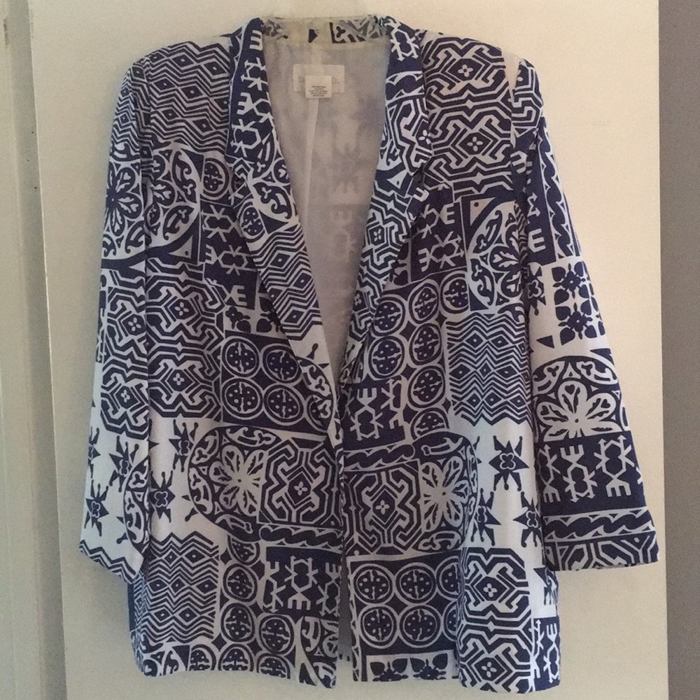 Blue & white lightweight blazer